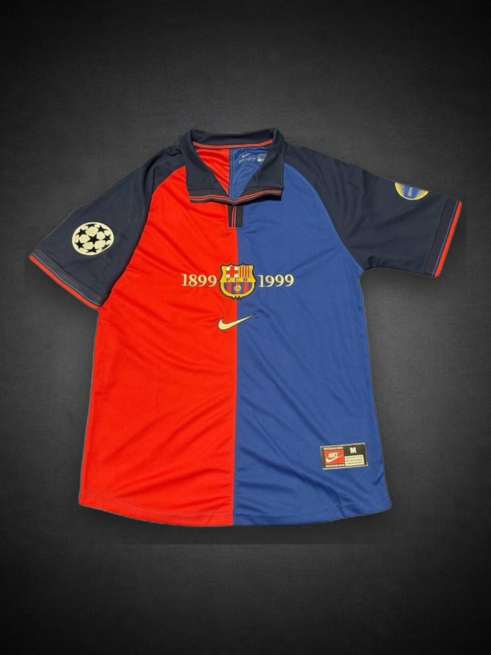1998/99 retro FC Barcelona Centenary kit. Rivaldo soccer football jersey.